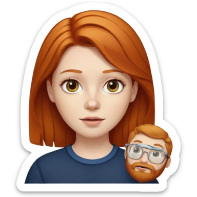 Woman with ginger hair and beard sticker