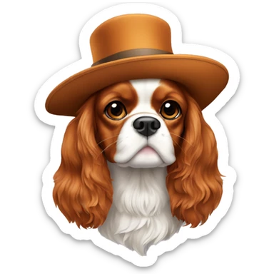 Un cavalier King Charles avec un chapeau haut de forme sticker