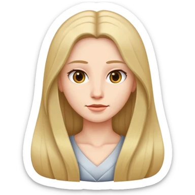 female with log hair potrait, only head, no chest, no neck sticker