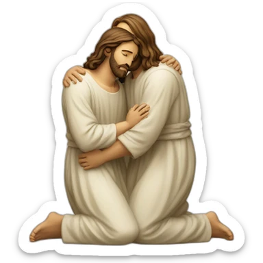 jesus christ consoling someone sticker