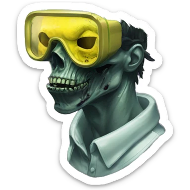 420 .Zombie_ Vaporwave black holographic oilslick zombie unicorn dog smoking yellow caution tape hemp leaves Pegasus hemp plants sticker