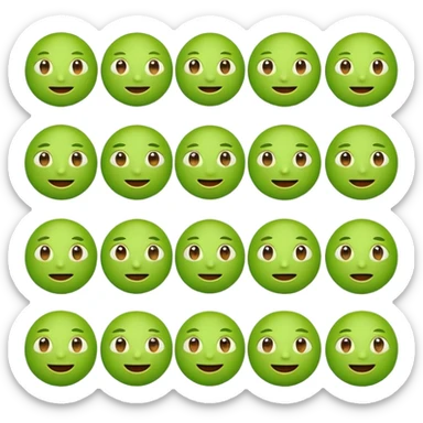Green emoji with all expression  sticker
