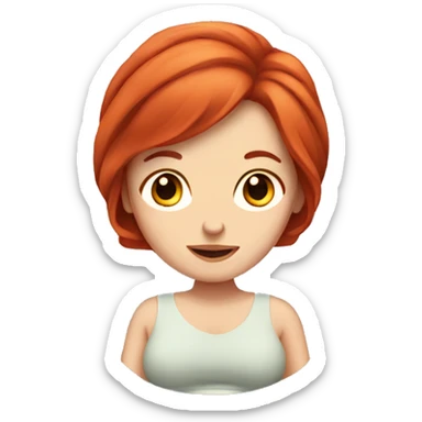 Pregnant lady with red hair sticker