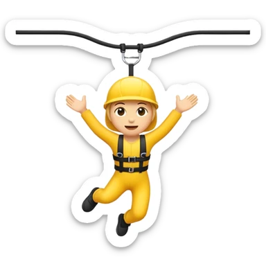 small size emoji style bungee jumping icon, clean lines sticker
