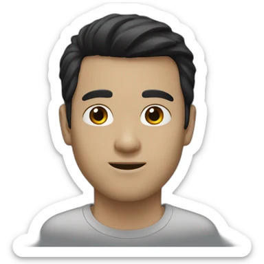 25yo white male with black hair but no face (no eyes, no nose, no mouth, no eyebrows) sticker