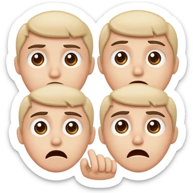 basic human emotions faces - happy, sad, angry, surprised, afraid sticker
