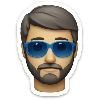 stoic with beard and blue sunglasses sticker