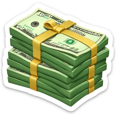 dollars paper money bundle sticker