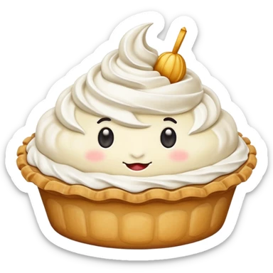 cute pie emoji no face with whipped cream  sticker