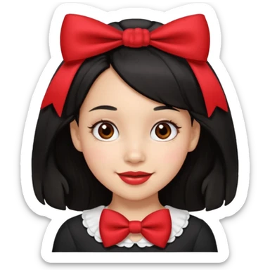 a girl that has black 3c hair textures and lightskin, It has brown eyes, a nose, lips, and it’s smiling. sticker