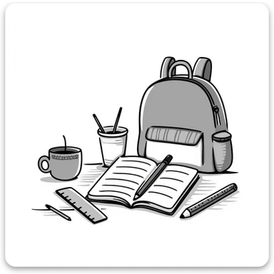 school supplies, hand drawn doodle style sticker