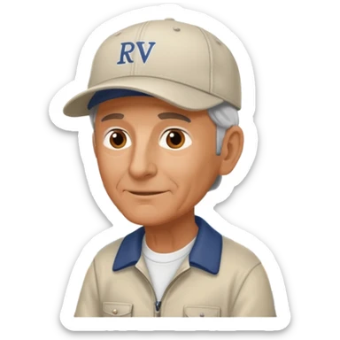 retired business guy working onrv sticker