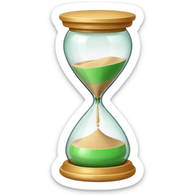 hourglass morphing emoji fading into checkmark emoji sticker