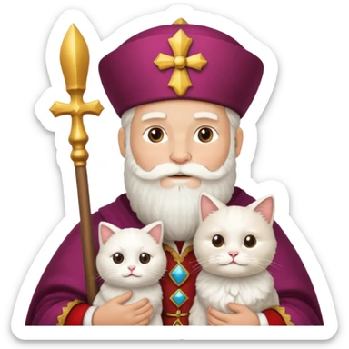 sinterklaas maar hij houd een kat vast sticker