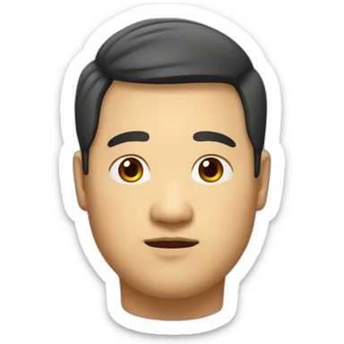 40-year-old Asian male, obese, small eyes, short hair sticker