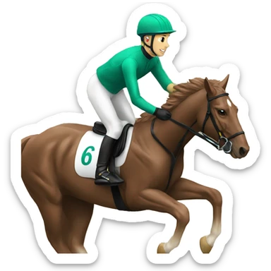 a jockey riding a horse sticker