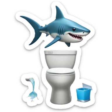 Un requin au toilette sticker