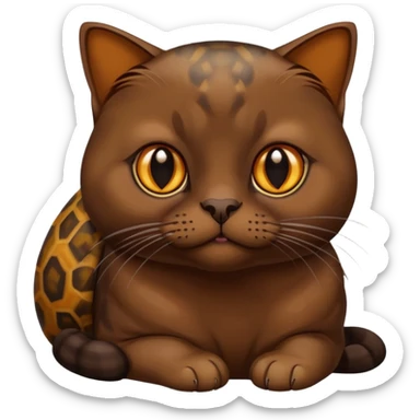 dark chocolate brown burmese cat with tortoise shell fur sticker