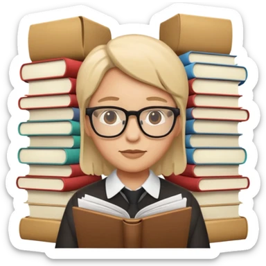 persona ocupada con muchos papeles, estilo emoji de Apple sticker