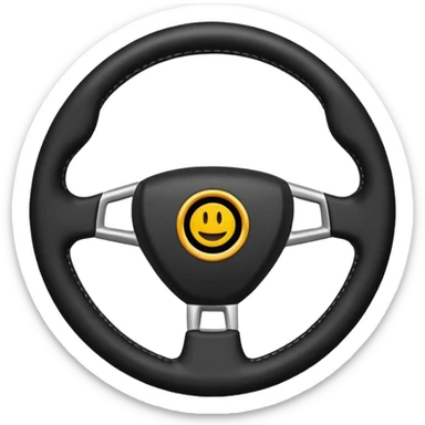 car steering wheel with no emoji sticker