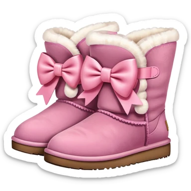 Shoes Ugg with pink bow  sticker