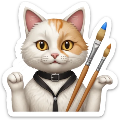 A cat that is an artist  sticker