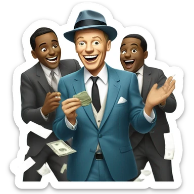 sinatra with friends and money sticker