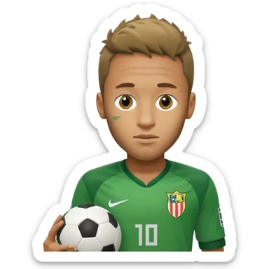 Neymar in green soccer cloth sticker