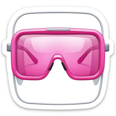 square protective glasses with bright pink lenses, industrial safety eyewear sticker