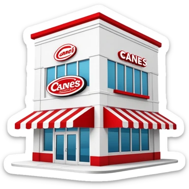 Raising Canes restaurant building sticker