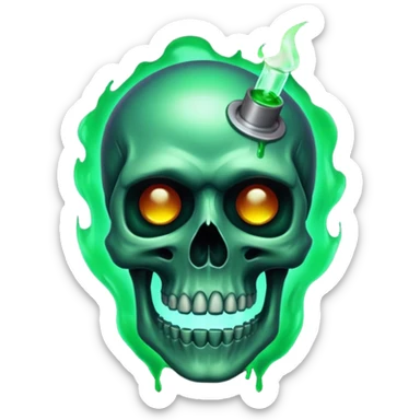 A creepy energy serum in the style of your bleeding skull art. sticker