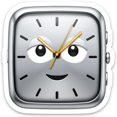 Watch (square-faced) – Silver Mist sticker