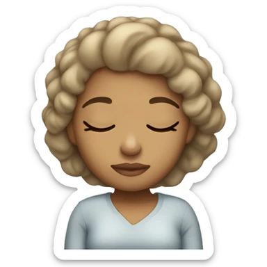 Light skin girl sleeping sticker