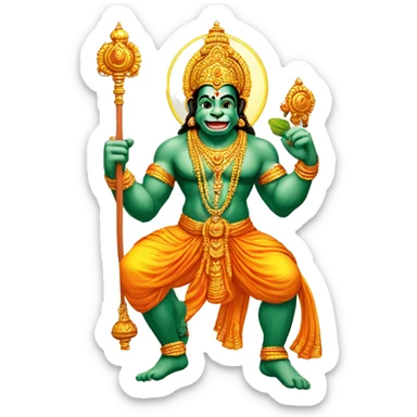 lord hanuman with gadha sticker