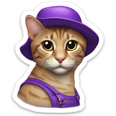 Gato morado con una gorra Gucci  sticker