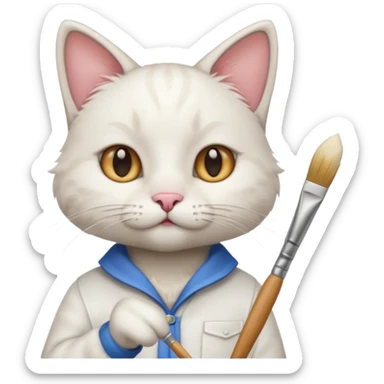 A cat that is an artist  sticker