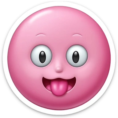 Handsome pink Chewing gum with a face on it sticker