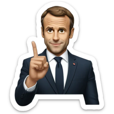 Emanuel Macron that makes a finger of honor sticker