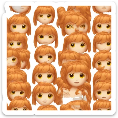 ginger girl with bangs sticker