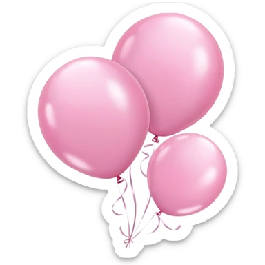 Pink birthday balloons Sakura flower sticker
