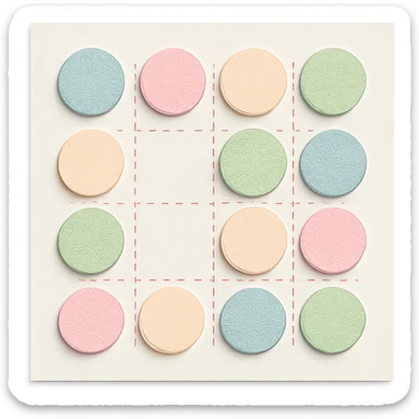 soft pastel gentle habit tracker grid with delicate dotted lines sticker