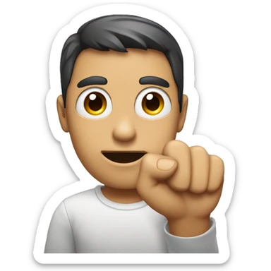 Emoji holding up one finger with eye brow raised sticker