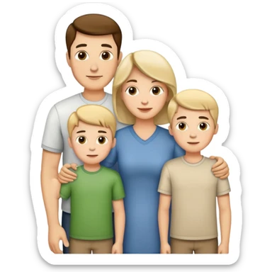 dad, mom and 2 sons sticker