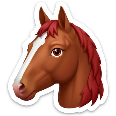 Liver red horse with a small white star between his eyes sticker