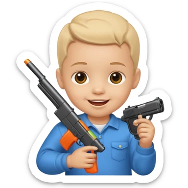 Make a baby holding a gun sticker