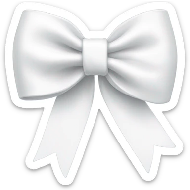 White preppy bow sticker