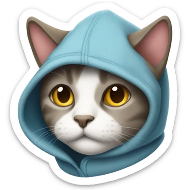 Cat wearing hoodie sticker