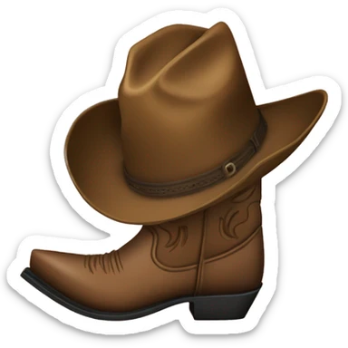 Cowboy boots with hat sticker