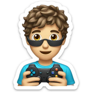 boy with gamepad sticker
