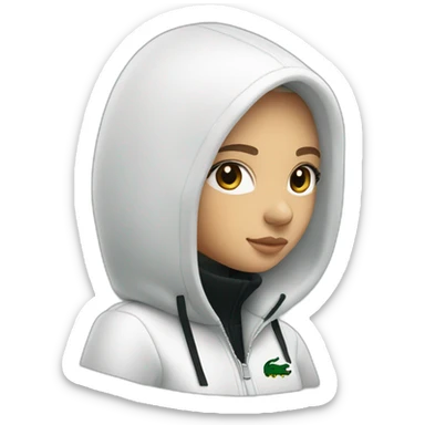Lacoste bag girl with black lacoste hoodie sticker
